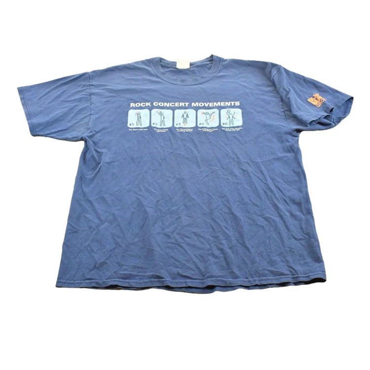 Vintage Y2K Blue Man Group Rock Concert Movements Band T-Shirt Men's L from propervintagecanada