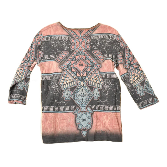 Vintage Y2K Cactus Bay Abstract Print AOP Crewneck Shirt Women's L from propervintagecanada