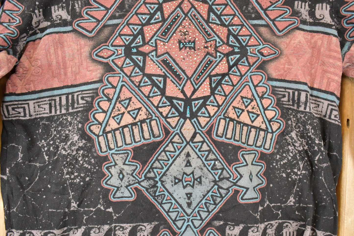 Vintage Y2K Cactus Bay Abstract Print AOP Crewneck Shirt Women's L / 2000's Destination Sweater from propervintagecanada