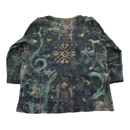 Vintage Y2K Cactus Bay Abstract Print AOP Crewneck Shirt Women's M from propervintagecanada