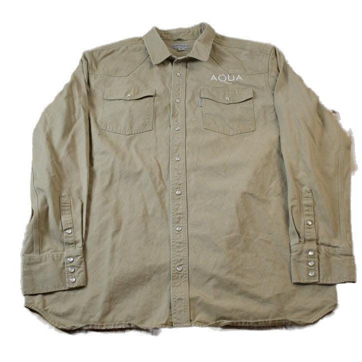 Vintage Y2K Carhartt "Aqua" Pearl Snap Heavy Work Shirt Men's 2XL