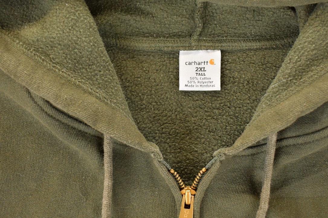 Vintage Y2K Carhartt Full Zip Hooded Sweatshirt Men's XXL from propervintagecanada