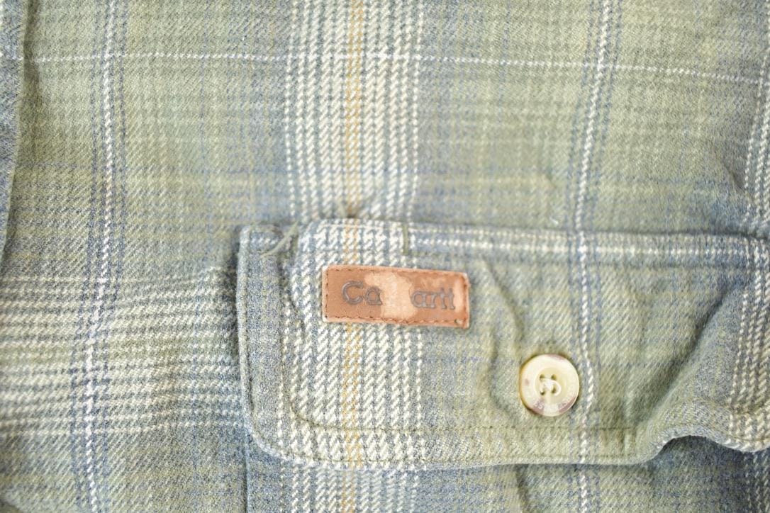 Vintage Y2K Carhartt Plaid Flannel Shirt Heavyweight Workwear Men's Medium from propervintagecanada