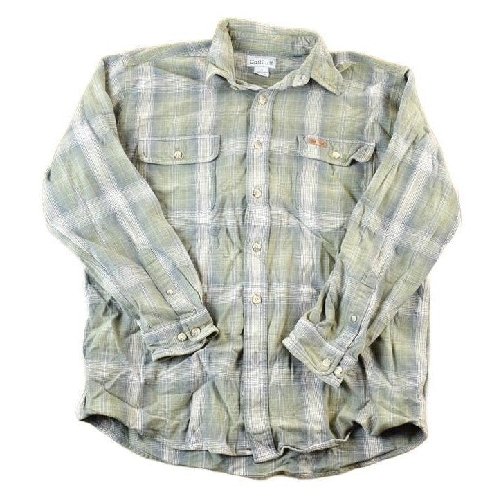 Vintage Y2K Carhartt Plaid Flannel Shirt Heavyweight Workwear Men's Medium from propervintagecanada