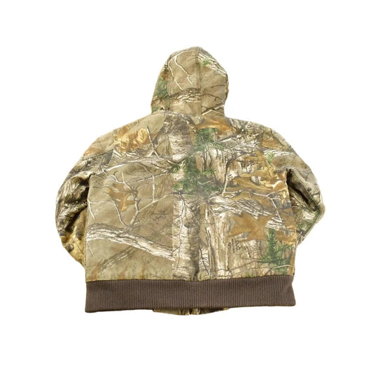 Vintage Y2K Carhartt Realtree Camo Hooded Active Work Jacket Youth Size L / Workwear / 2000s Streetwear / Kids Y2K Streetwear from propervintagecanada
