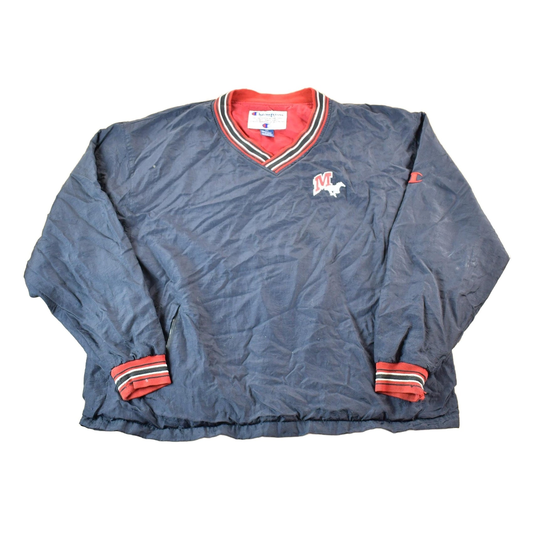 Vintage Y2K Champion Mustangs Windbreaker Crewneck Sweatshirt Mens XXL from propervintagecanada
