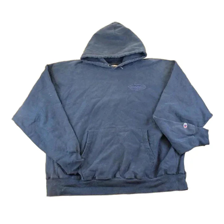 Vintage Y2K Champion Premium Reverse Weave Hoodie Sweatshirt Men's XXL / Script Logo / Eco Fleece / Minimalist / 2000s Blank from propervintagecanada