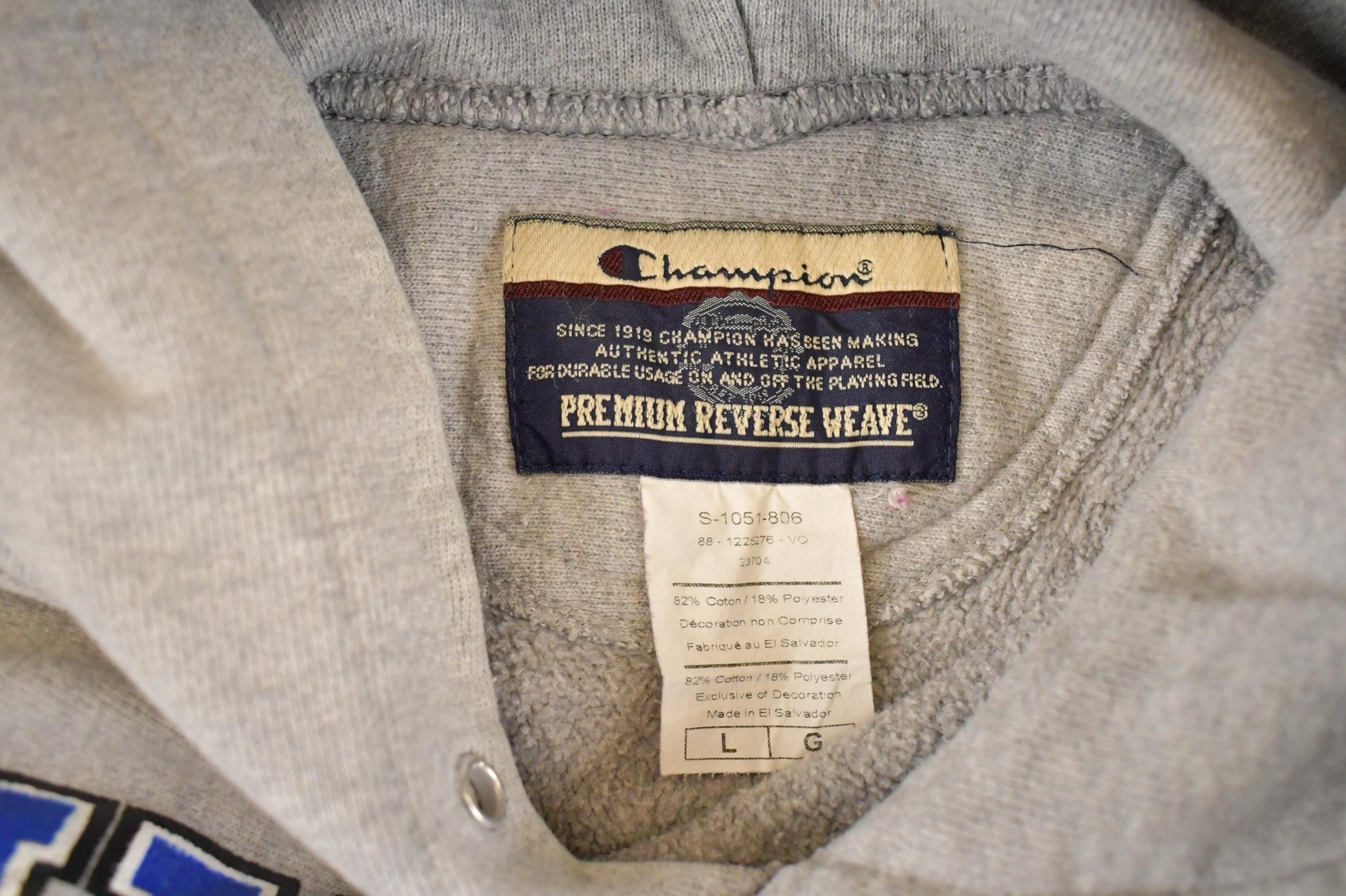Vintage Y2K Champion Reverse Weave Hoodie: Luther Norse Wrestling, Mens XL from propervintagecanada