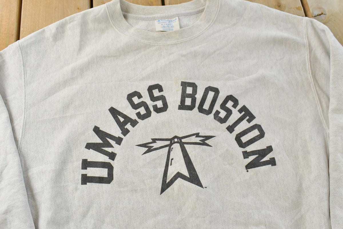 Vintage Y2K Champion UMASS Boston Reverse Weave Crewneck Sweatshirt Men's XL from propervintagecanada