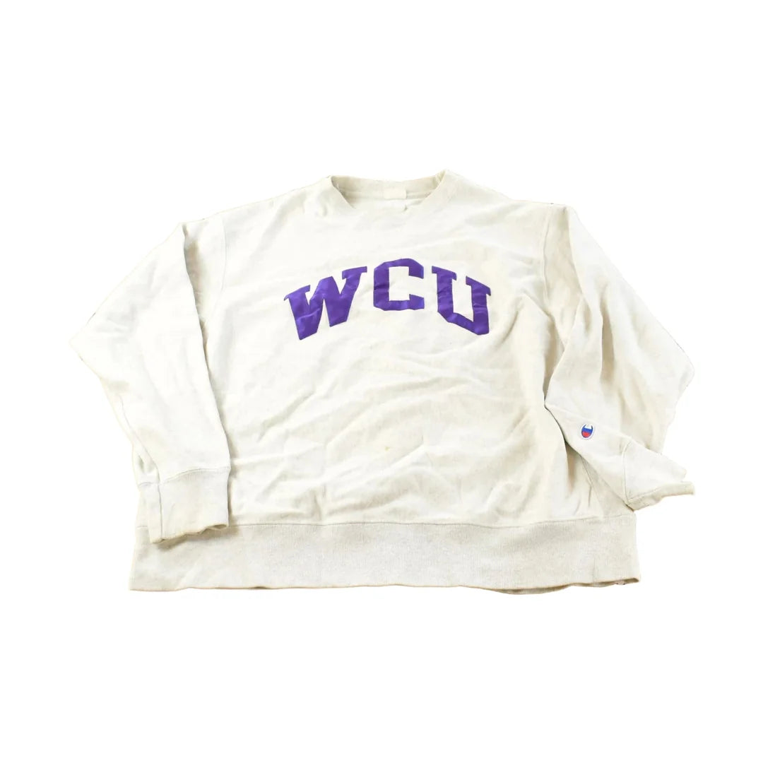 Vintage Y2K Champion WCU Reverse Weave Crewneck Sweatshirt Men's XL from propervintagecanada