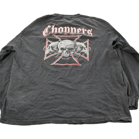 Vintage Y2K Choppers Thrashed Biker Long Sleeve Graphic T-Shirt Men's XL from propervintagecanada