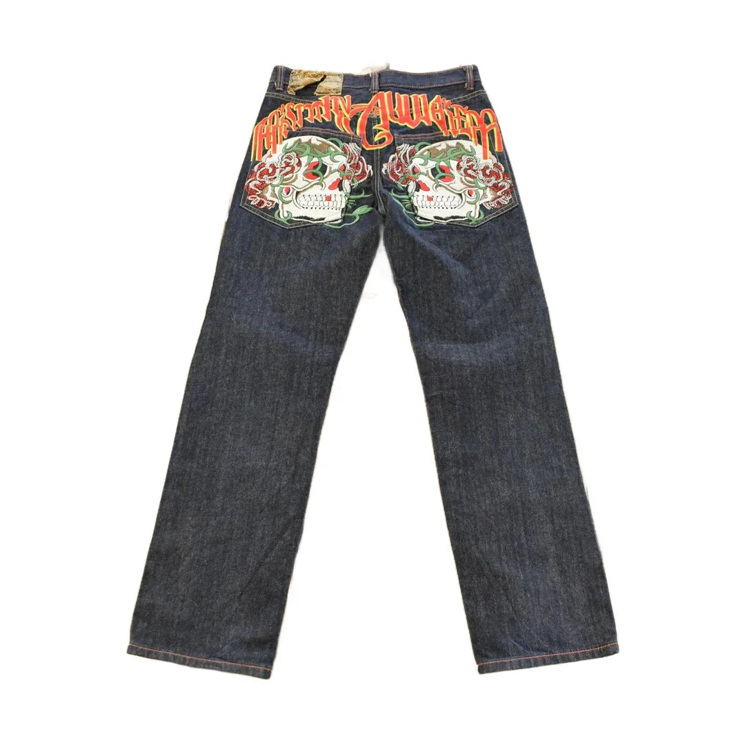 Vintage Y2K Christian Audigier Ed Hardy Denim Jeans Men's 31 x 31 from propervintagecanada