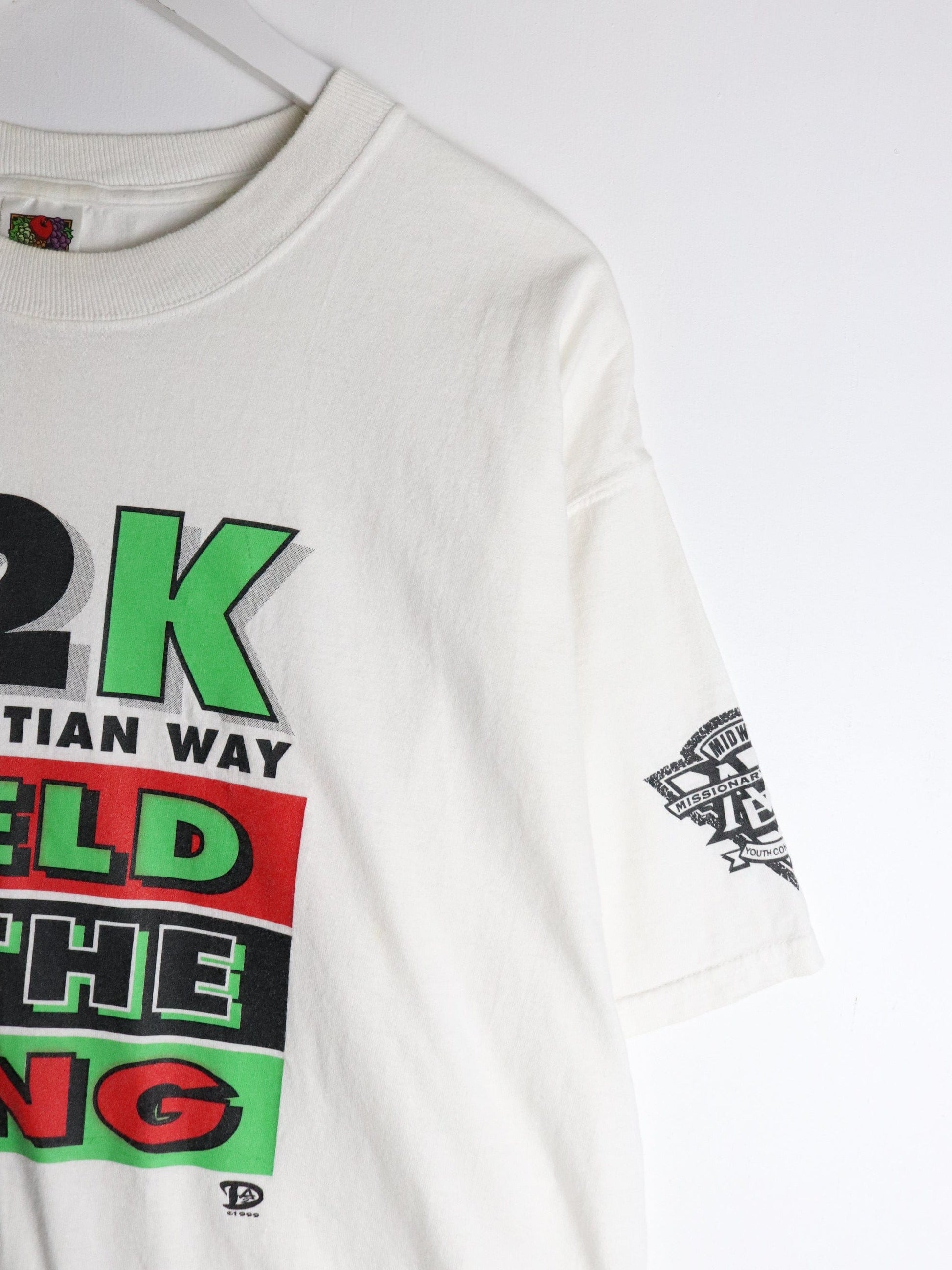 Vintage Y2K Christian T Shirt Mens XL White from propervintagecanada