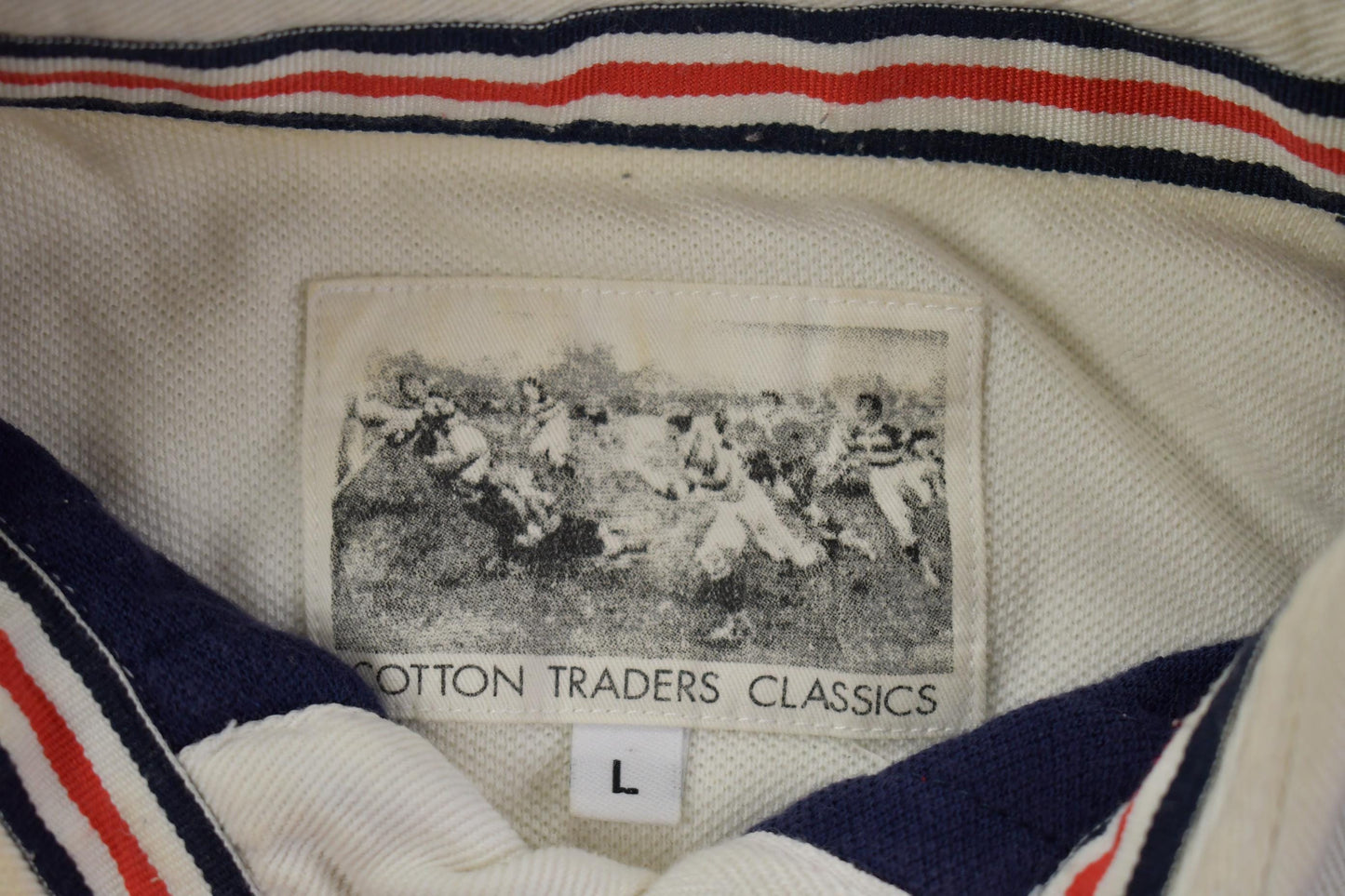 Vintage Y2K Cotton Traders Classics Union Jack Polo Shirt Men's Large from propervintagecanada