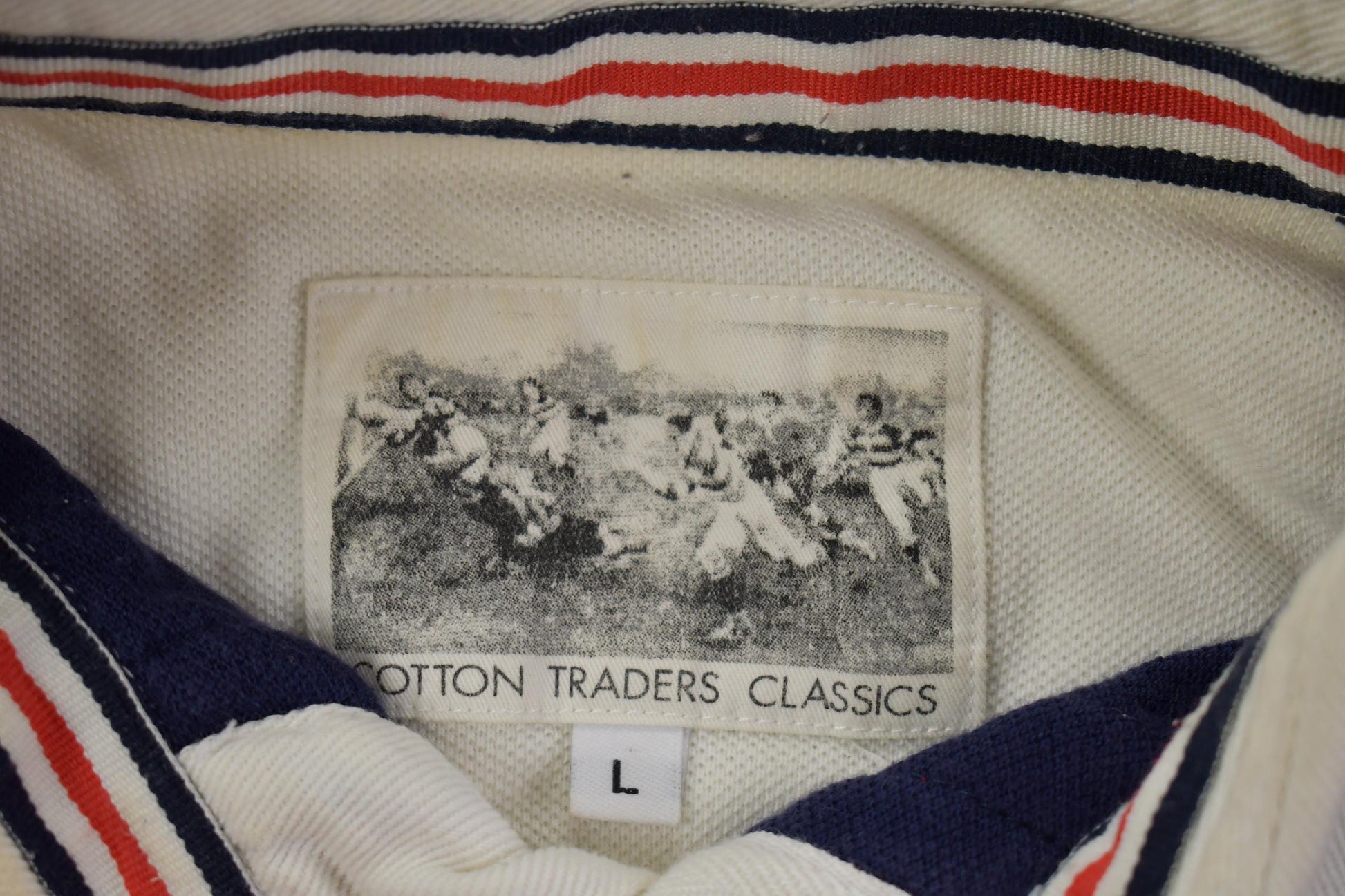 Vintage Y2K Cotton Traders Classics Union Jack Polo Shirt Men's Large from propervintagecanada