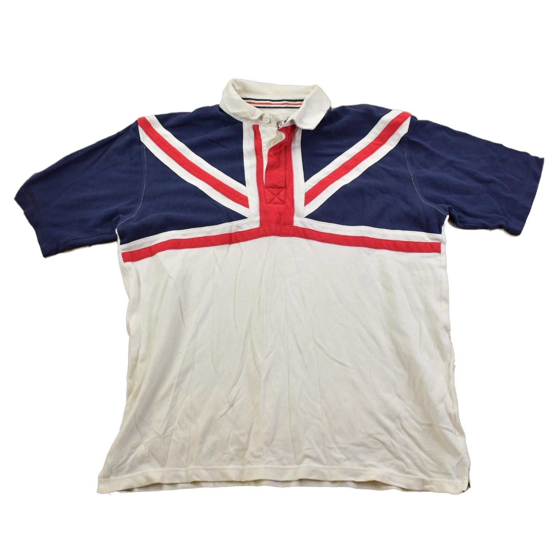 Vintage Y2K Cotton Traders Classics Union Jack Polo Shirt Men's Large from propervintagecanada