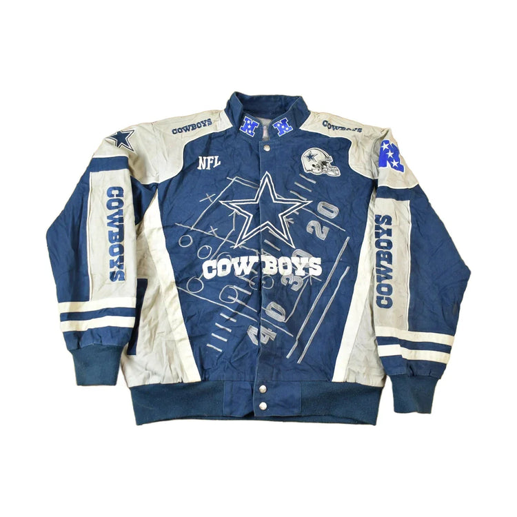 Vintage Y2K Dallas Cowboys NFL Embroidered Bomber Jacket Men's Large from propervintagecanada