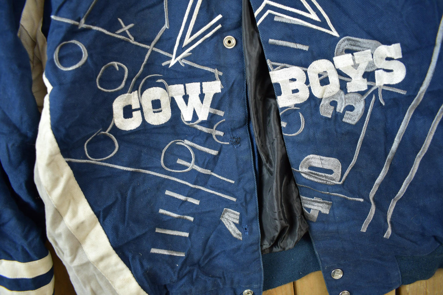 Vintage Y2K Dallas Cowboys NFL Embroidered Bomber Jacket Men's Large from propervintagecanada