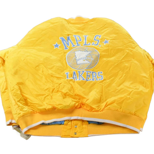 Vintage Y2K DEADSTOCK Minneapolis Lakers NBA Hardwood Classics Basketball Snap On Button Satin Jacket Mens 2XL from propervintagecanada