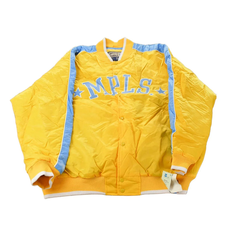 Vintage Y2K DEADSTOCK Minneapolis Lakers NBA Hardwood Classics Basketball Snap On Button Satin Jacket Mens 2XL from propervintagecanada