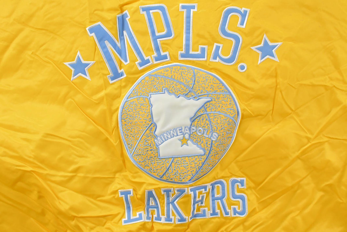 Vintage Y2K DEADSTOCK Minneapolis Lakers NBA Hardwood Classics Basketball Snap On Button Satin Jacket Mens 2XL from propervintagecanada