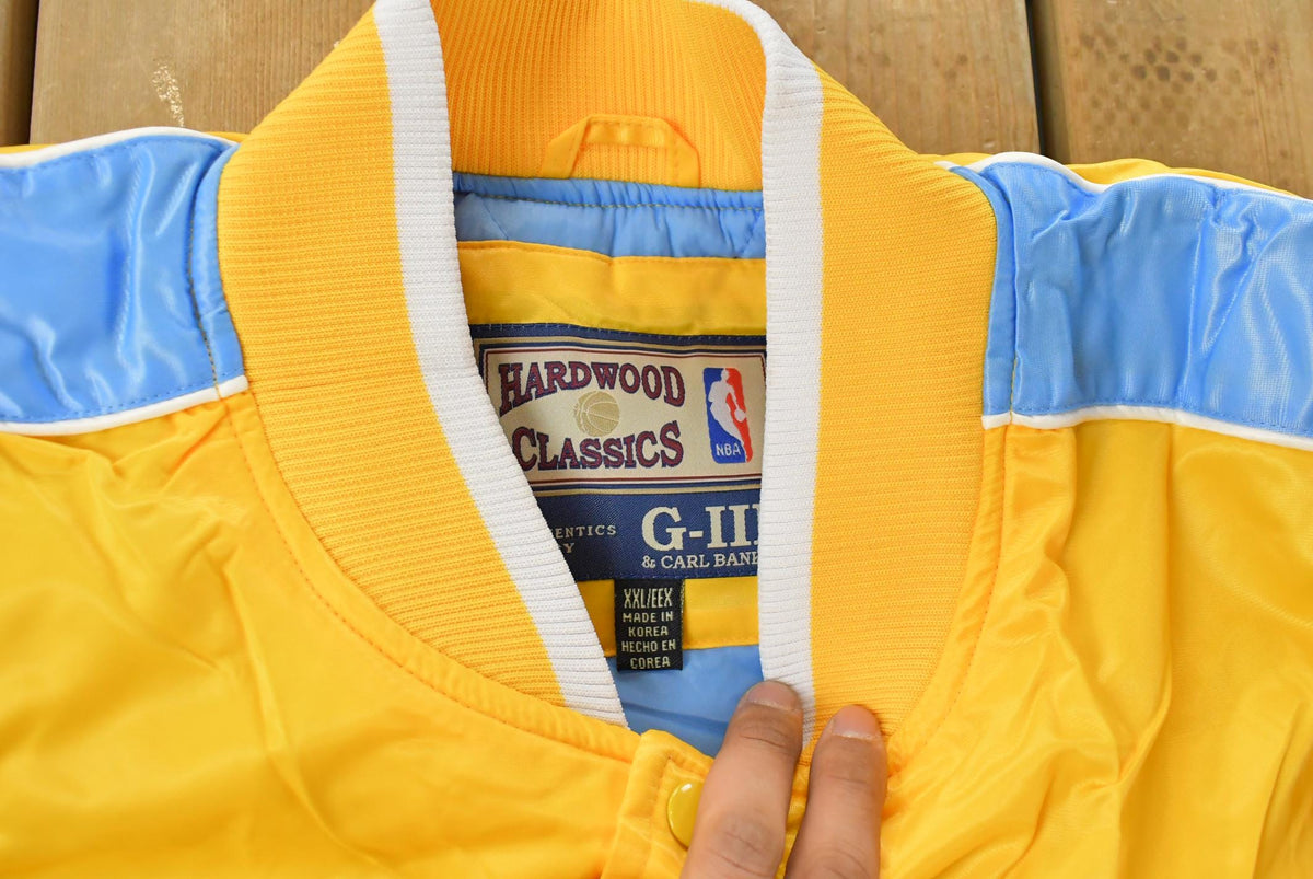Vintage Y2K DEADSTOCK Minneapolis Lakers NBA Hardwood Classics Basketball Snap On Button Satin Jacket Mens 2XL from propervintagecanada
