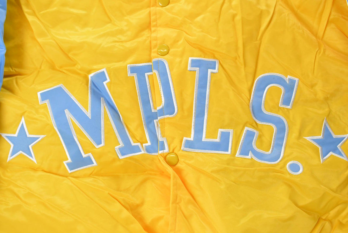 Vintage Y2K DEADSTOCK Minneapolis Lakers NBA Hardwood Classics Basketball Snap On Button Satin Jacket Mens 2XL from propervintagecanada