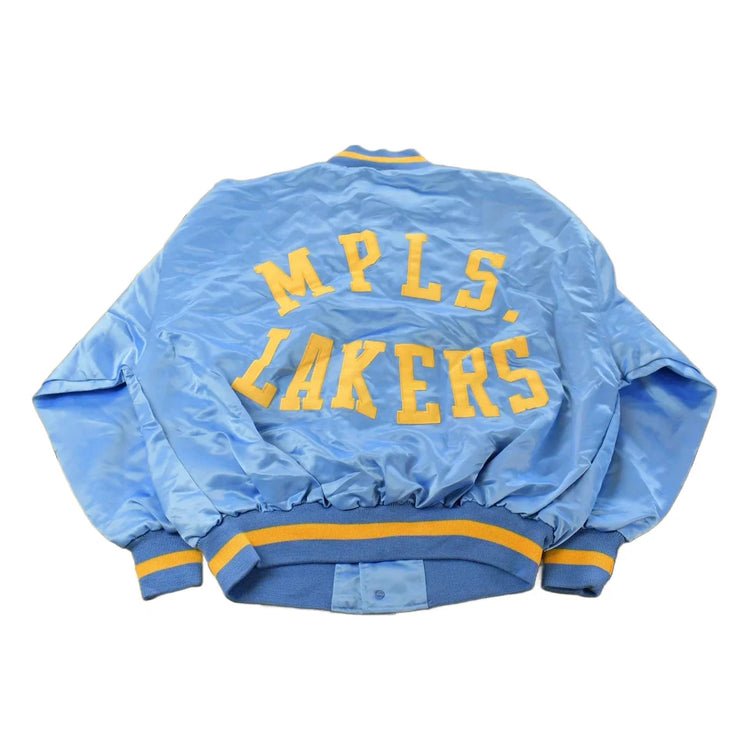 Vintage Y2K DEADSTOCK Minneapolis Lakers NBA Hardwood Classics Basketball Snap On Button Satin Jacket Mens 52 from propervintagecanada