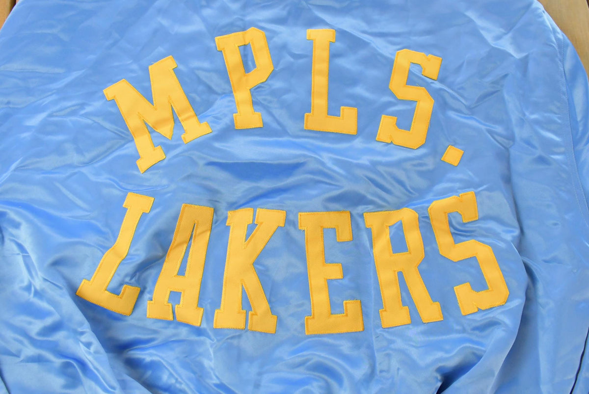 Vintage Y2K DEADSTOCK Minneapolis Lakers NBA Hardwood Classics Basketball Snap On Button Satin Jacket Mens 52 from propervintagecanada