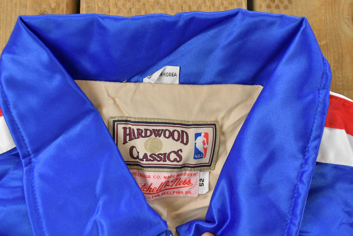 Vintage Y2K DEADSTOCK Philadelphia 76ers NBA Hardwood Classics Basketball Snap On Button Satin Jacket Mens 52 from propervintagecanada