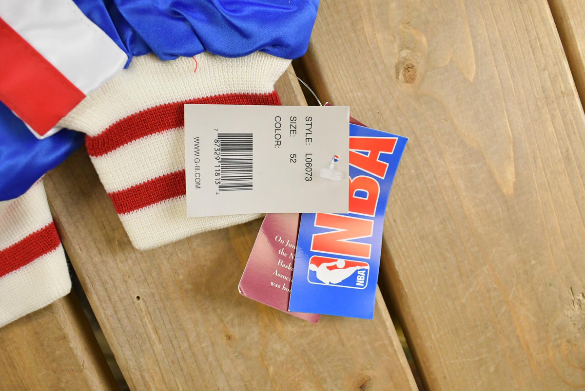 Vintage Y2K DEADSTOCK Philadelphia 76ers NBA Hardwood Classics Basketball Snap On Button Satin Jacket Mens 52 from propervintagecanada