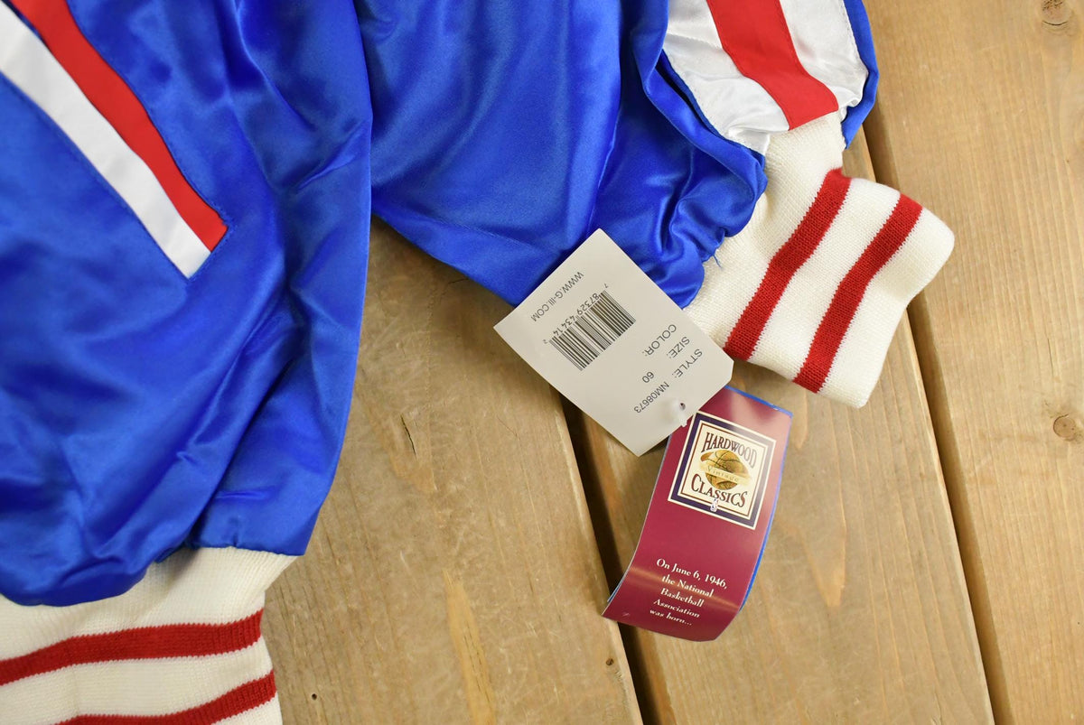 Vintage Y2K DEADSTOCK Philadelphia 76ers NBA Hardwood Classics Basketball Snap On Button Satin Jacket Mens 60 Men's 3XL from propervintagecanada
