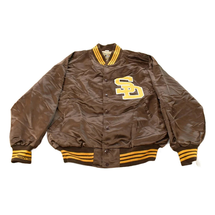 Vintage Y2K Deadstock San Diego Padres Cooperstown MLB Baseball Snap On Button Satin Jacket Mens 52 from propervintagecanada