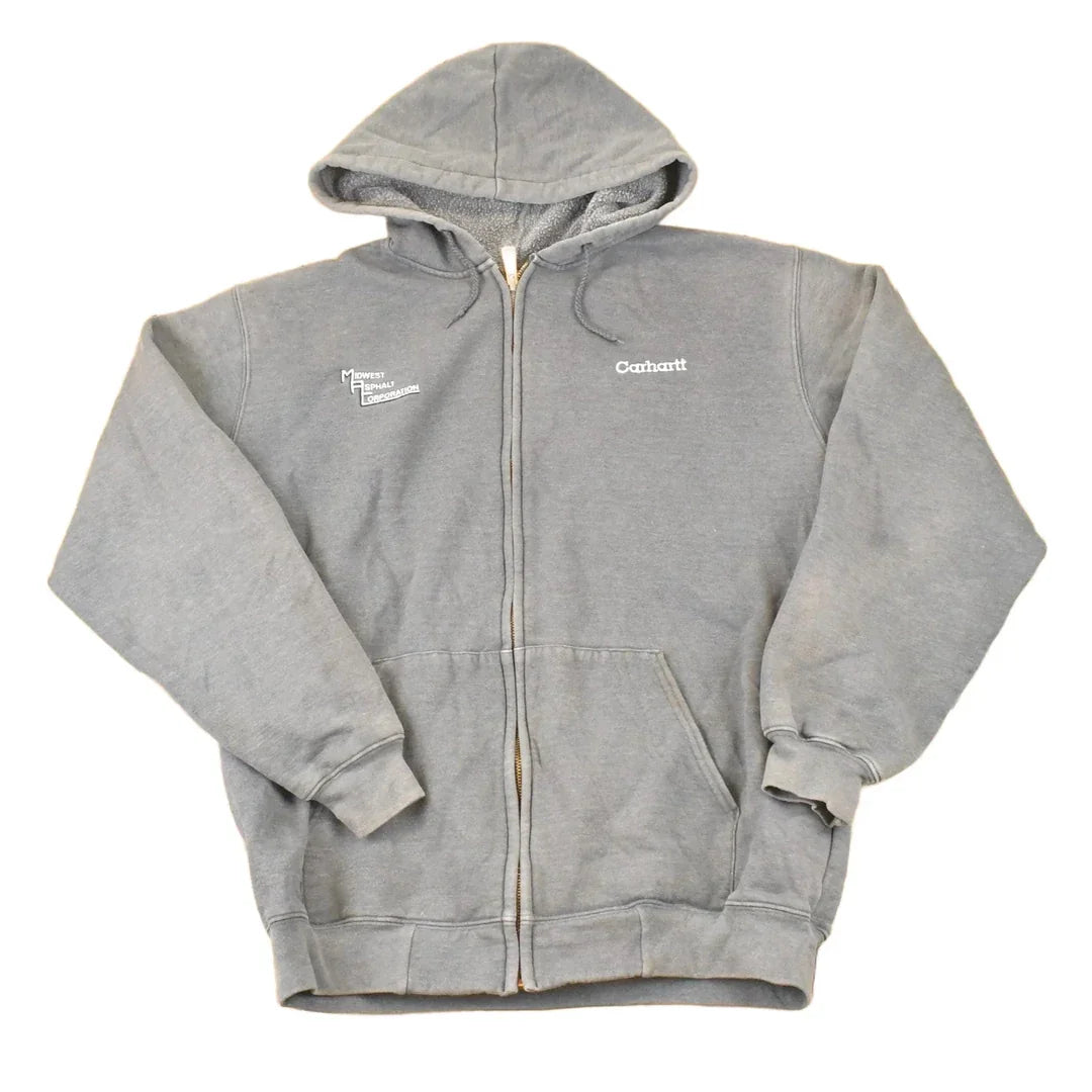 Vintage Y2K Distressed Carhartt Full Zip Hoodie Sweatshirt Men's L from propervintagecanada