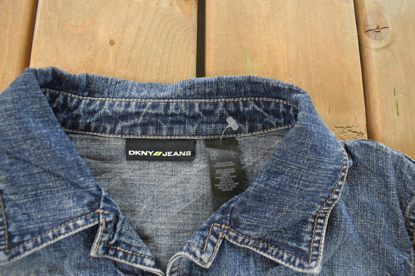 Vintage Y2K DKNY Denim Trucker Jean Jacket Women's Small from propervintagecanada