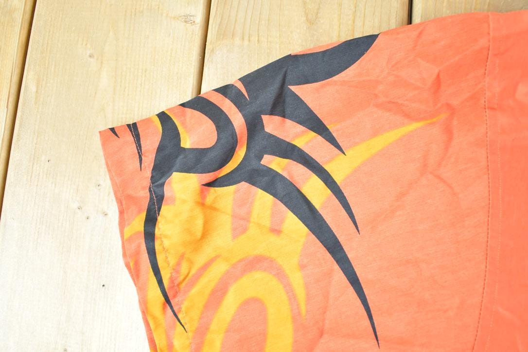 Vintage Y2K Dragon City Graphic Button Up Shirt Mens M from propervintagecanada