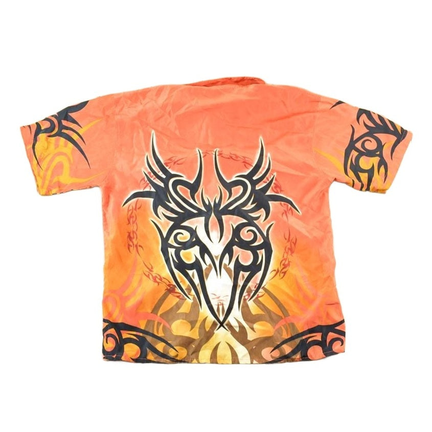 Vintage Y2K Dragon City Graphic Button Up Shirt Mens M from propervintagecanada