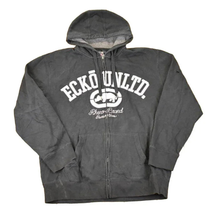 Vintage Y2K Ecko Unltd Zip Up Embroidered Hoodie Sweatshirt Mens XL / 2000's Hip Hop Streetwear Sweater from propervintagecanada