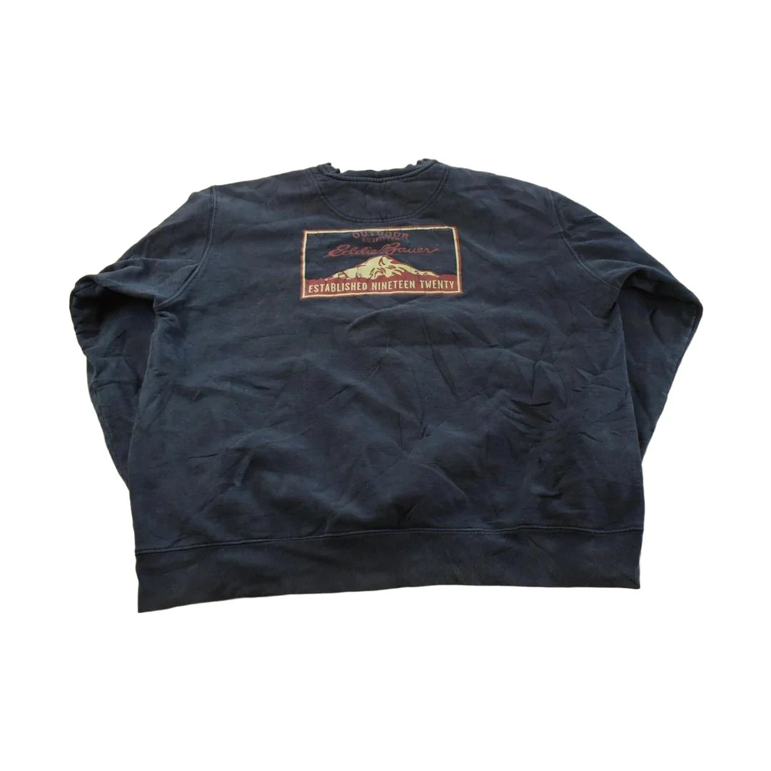 Vintage Y2K Eddie Bauer Graphic Print Crewneck Sweatshirt Men's XXL from propervintagecanada