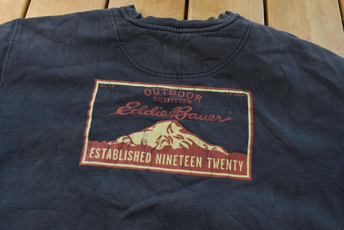Vintage Y2K Eddie Bauer Graphic Print Crewneck Sweatshirt Men's XXL from propervintagecanada