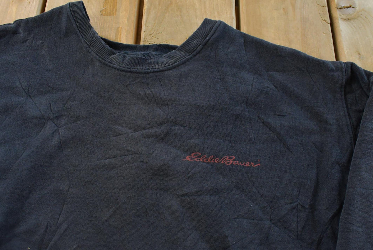 Vintage Y2K Eddie Bauer Graphic Print Crewneck Sweatshirt Men's XXL from propervintagecanada
