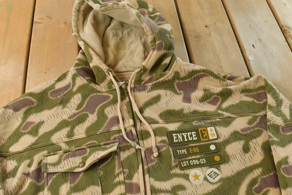 Vintage Y2K Enyce Full Zip Lined Camo Hoodie Men's XXXL from propervintagecanada