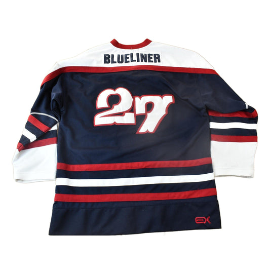 Vintage Y2K Exco Blue Liner Hockey Jersey from propervintagecanada