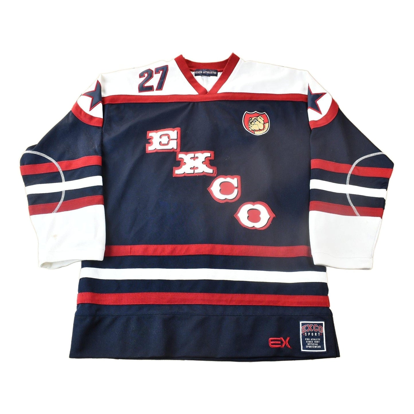 Vintage Y2K Exco Blue Liner Hockey Jersey from propervintagecanada