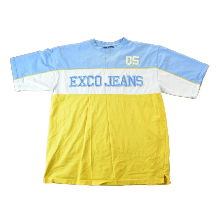 Vintage Y2K Exco Jeans Color Block T-Shirt Men's Large from propervintagecanada