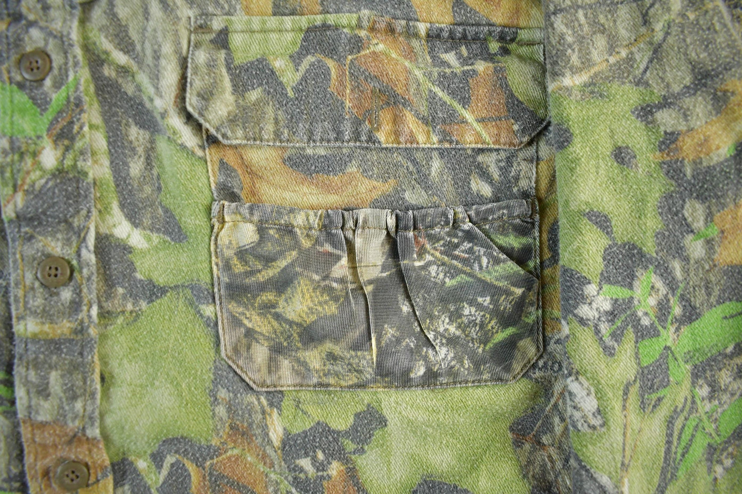 Vintage Y2K Field Staff Mossy Oak Camouflage Button Up Shirt Men's Large