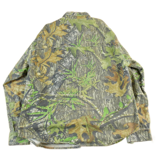 Vintage Y2K Field Staff Mossy Oak Camouflage Button Up Shirt Men's Large
