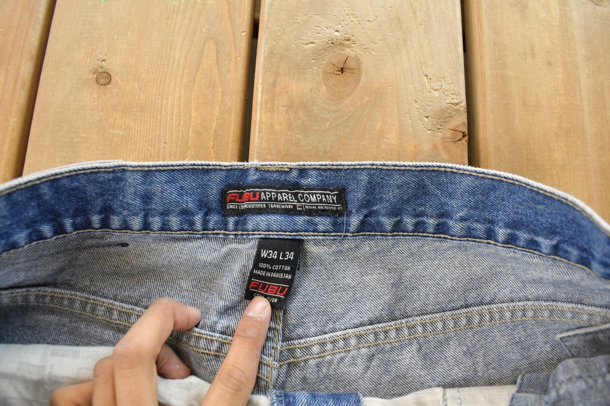 Vintage Y2K Fubu Cargo Denim Jeans Men's 34 x 29 / 2000s Hip Hop / Vintage Denim / Retro Jeans from propervintagecanada