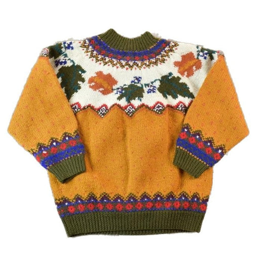 Vintage Y2K Gap Fall Theme AOP Knit Crewneck Sweater Women's S from propervintagecanada