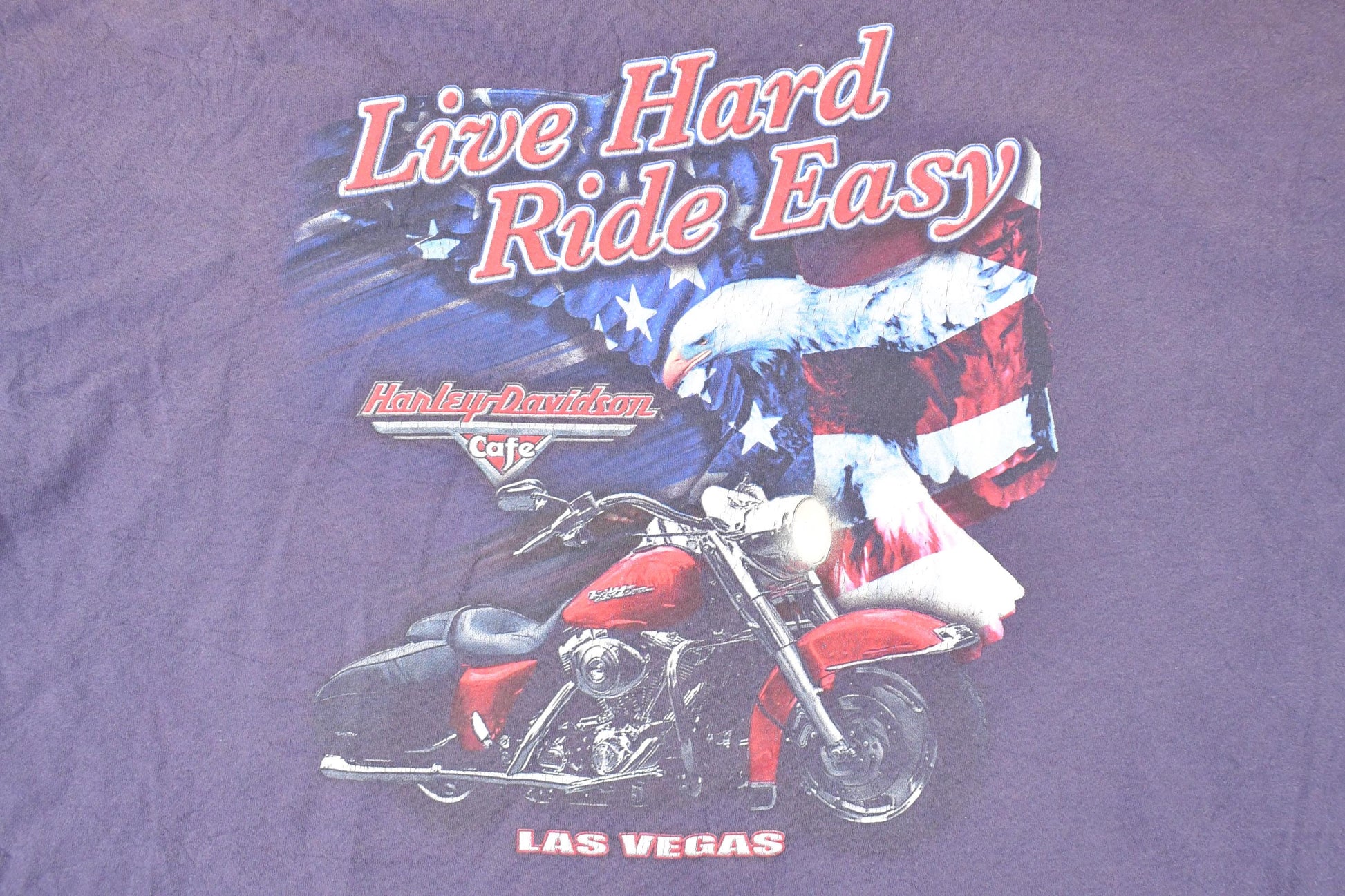 Vintage Y2K Harley Davidson Motorcycles Las Vegas Biker T-Shirt Men's XL / Distressed / Grunge Faded Black / Grunge Aesthetic from propervintagecanada